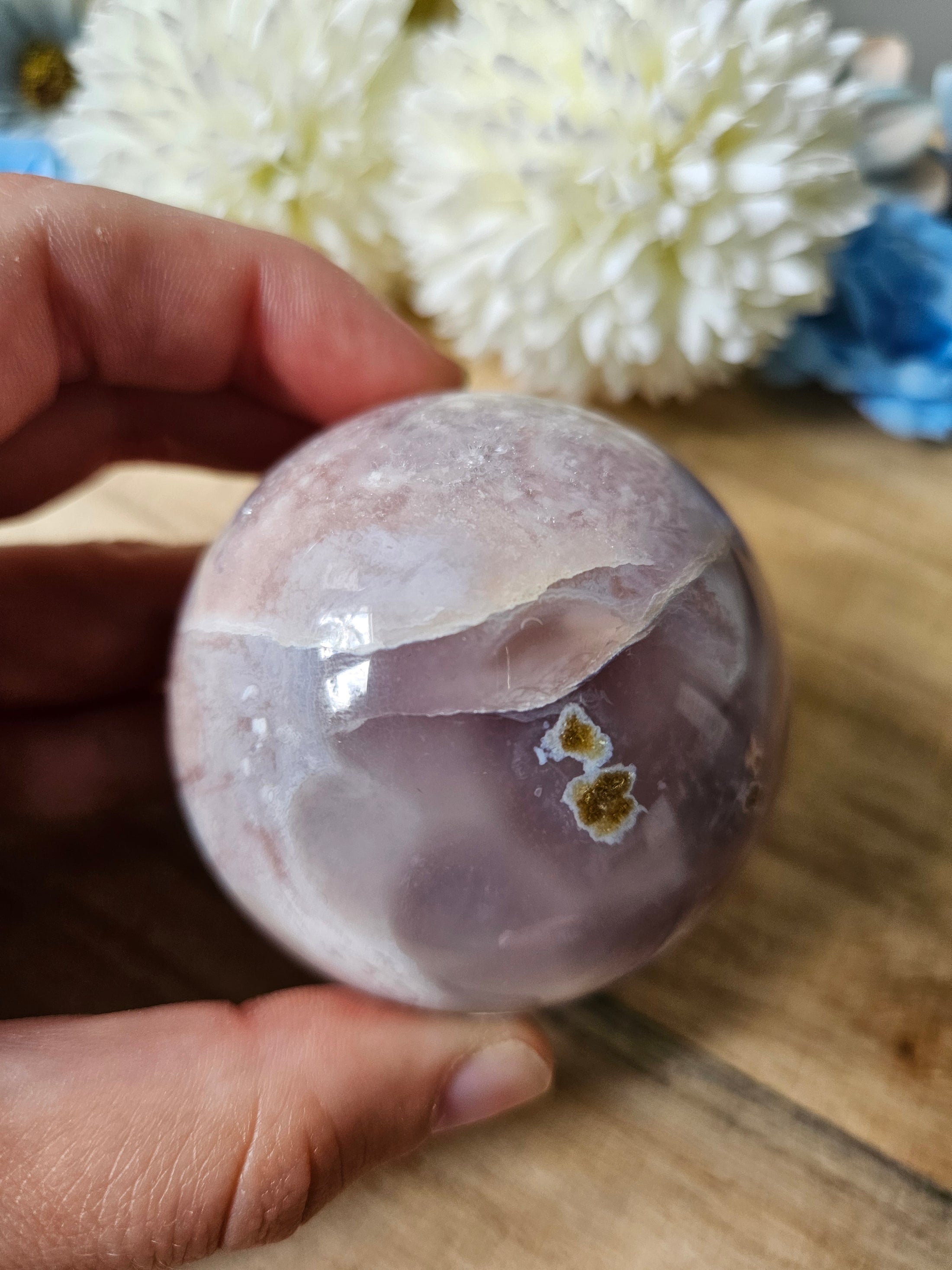 Druzy Pink Amethyst / Blumenachat Kugel (40r)