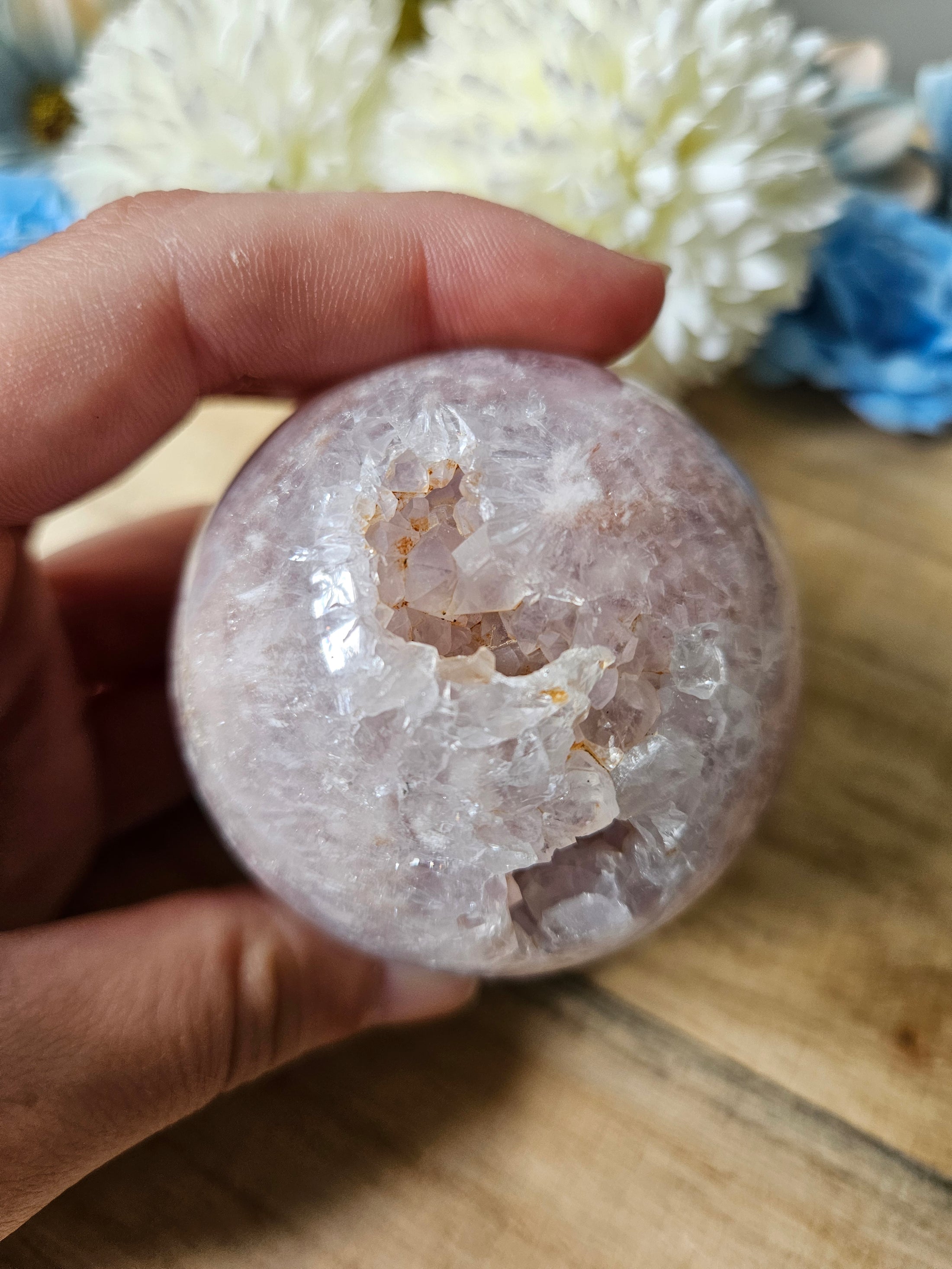 Druzy Pink Amethyst / Blumenachat Kugel (40r)