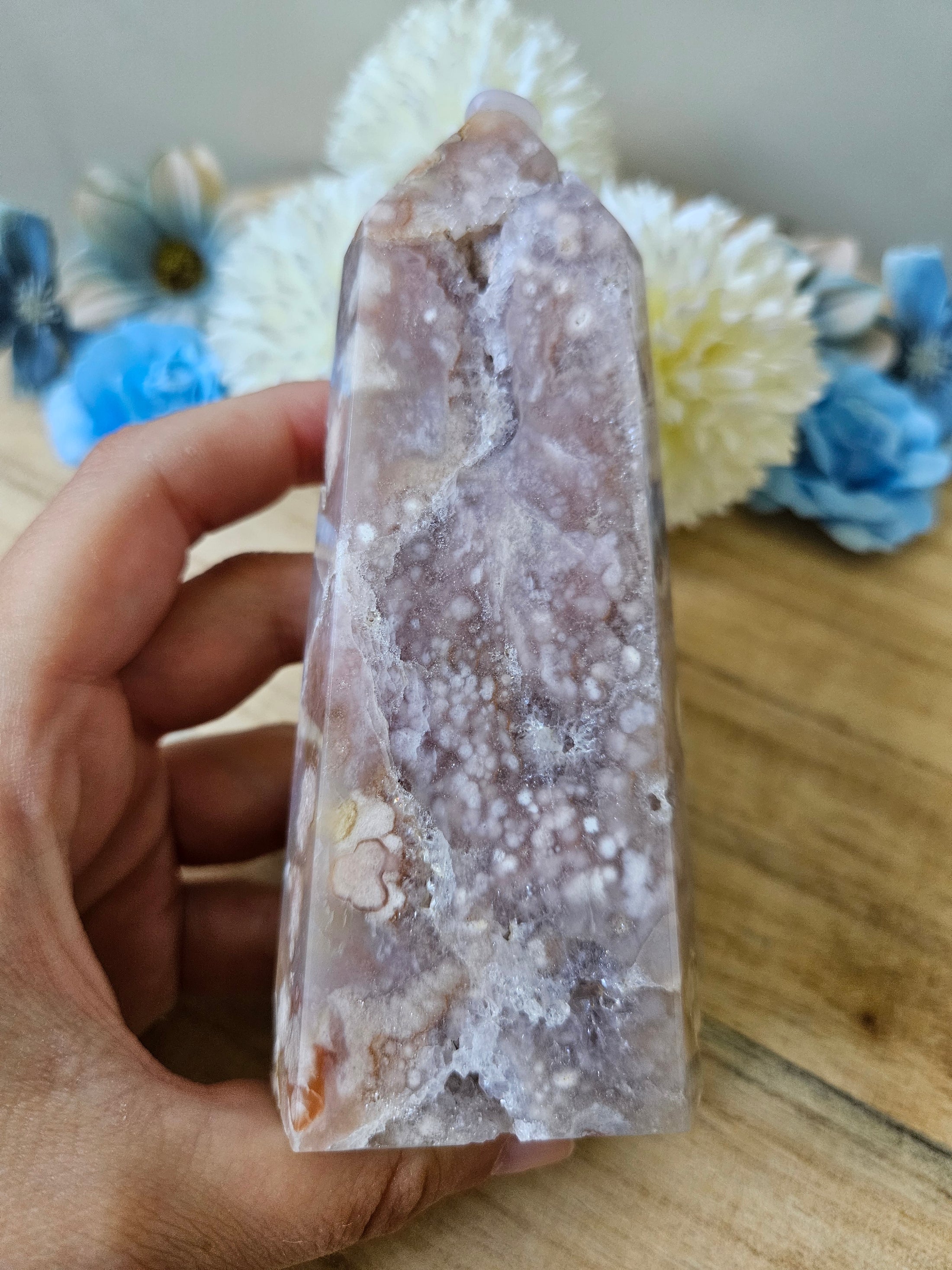 Druzy Pink Amethyst / Blumenachat Turm (43q)