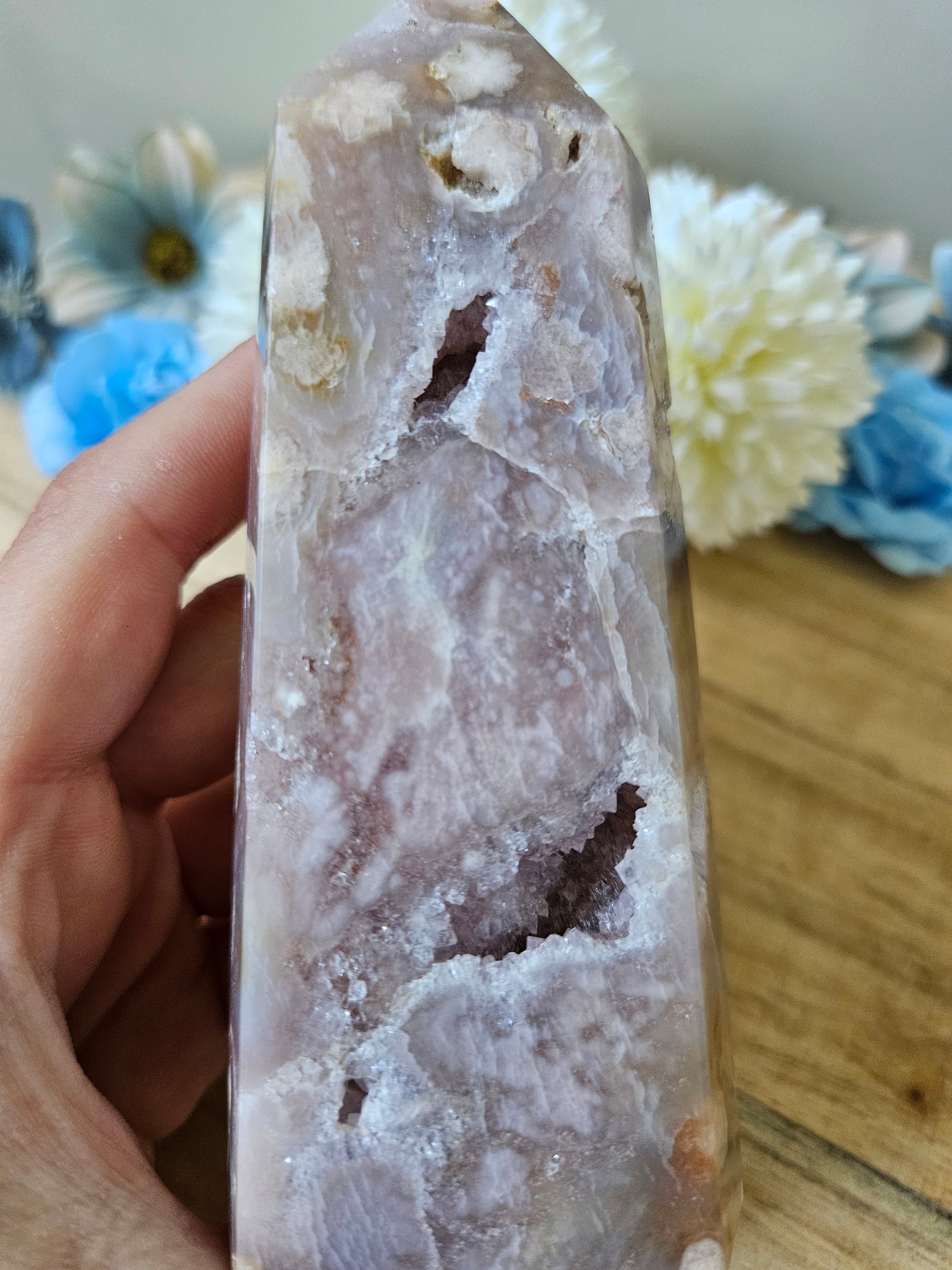 Druzy Pink Amethyst / Blumenachat Turm (43q)