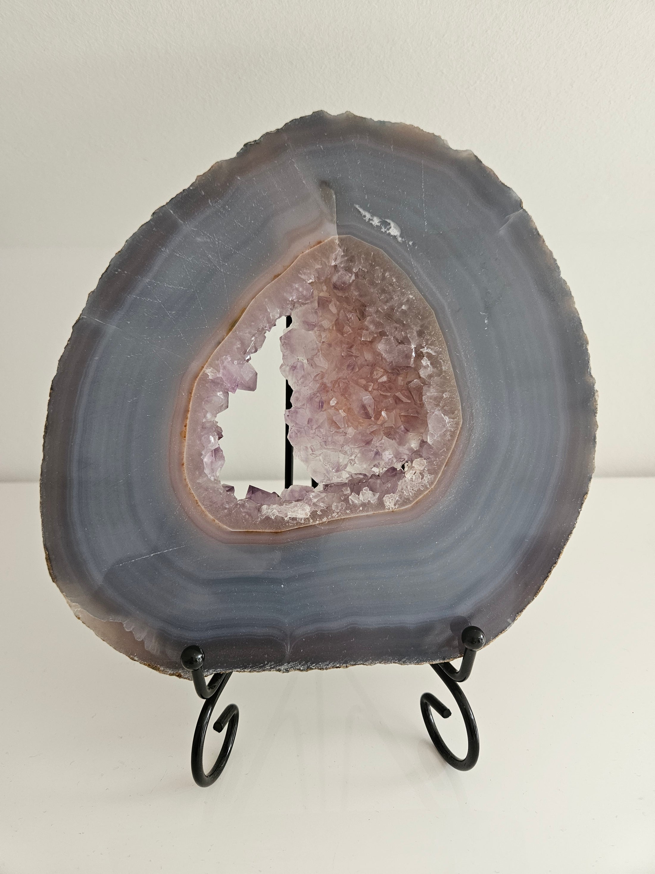 Amethyst Achat Slab mit Ständer (82a)