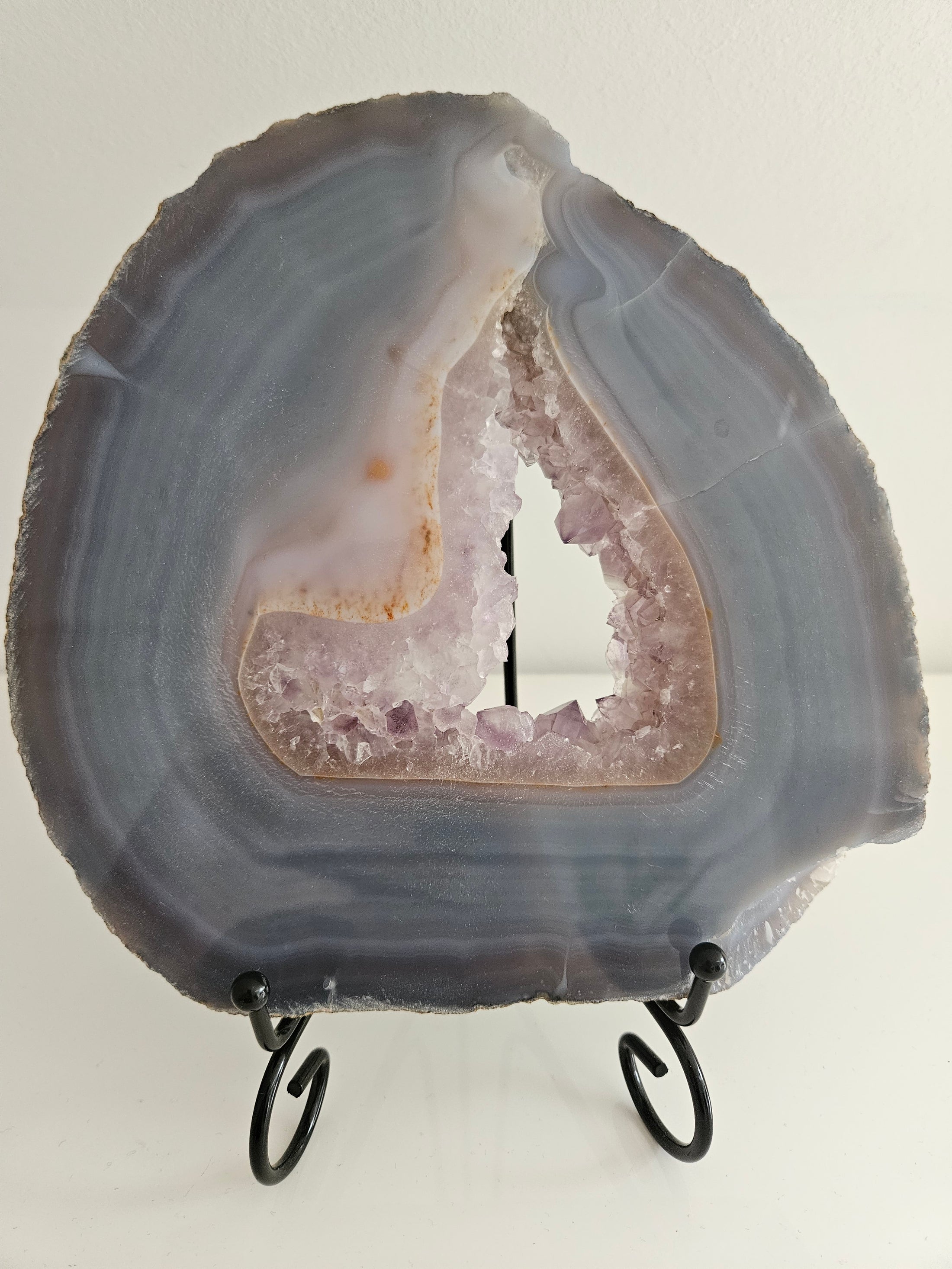 Amethyst Achat Slab mit Ständer (82a)