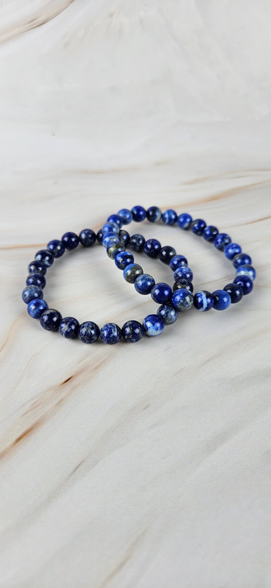 Lapislazuli Kugel Armband (7mm) (10lz)