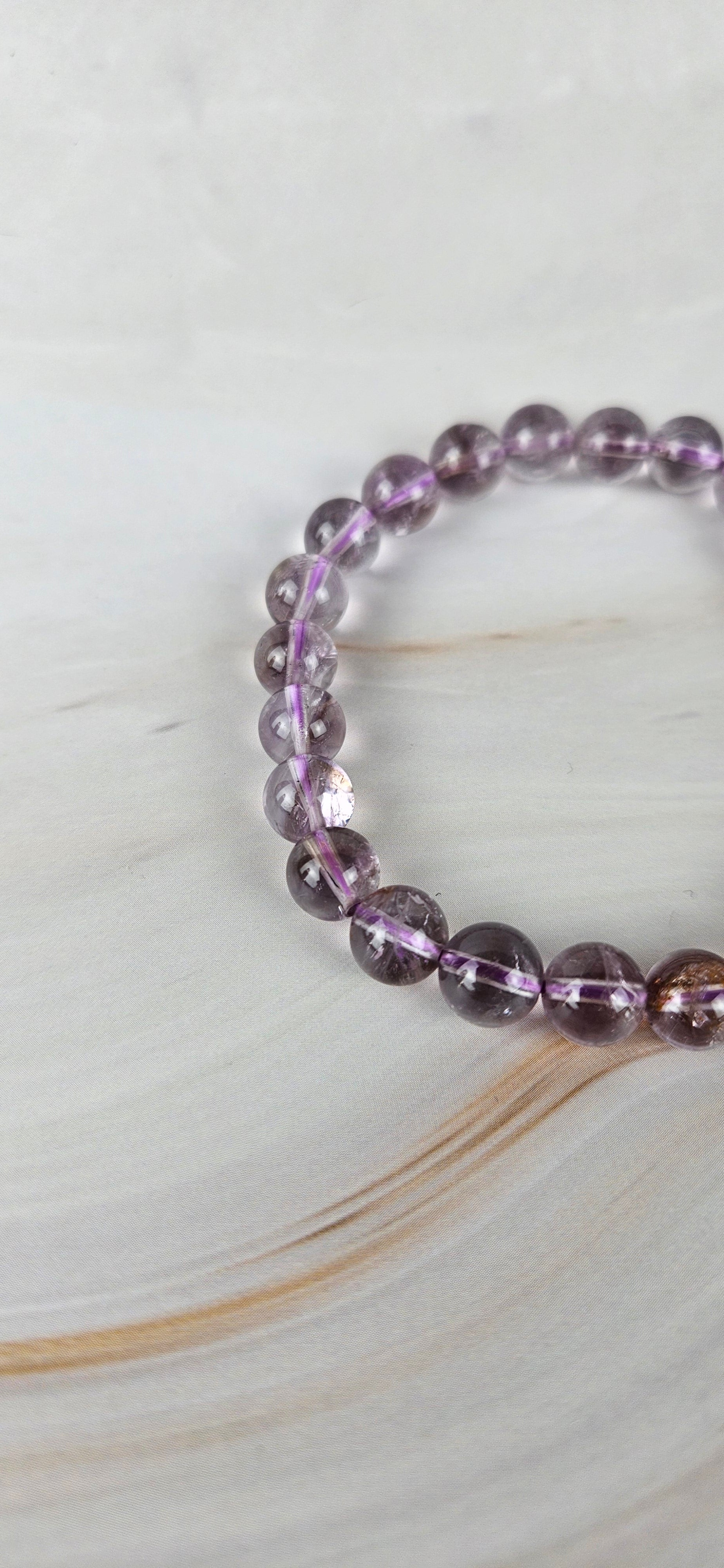 Amethyst Perlen Armband 7mm (10a)