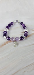 Bild in Galerie-Betrachter laden, Amethyst Kugel Armband mit Mond (11amm)
