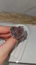 Bild in Galerie-Betrachter laden, Druzy Amethyst Herz Ring Silber (33ame)
