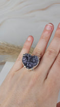 Bild in Galerie-Betrachter laden, Druzy Amethyst Herz Ring Silber (33herz)
