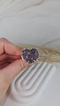 Bild in Galerie-Betrachter laden, Druzy Amethyst Herz Ring Silber (33gdd)
