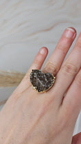 Bild in Galerie-Betrachter laden, Druzy Amethyst Herz Ring Gold (33gam)
