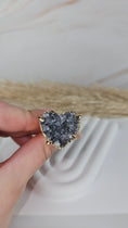 Bild in Galerie-Betrachter laden, Druzy Amethyst Herz Ring Gold (33tzz)
