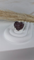 Bild in Galerie-Betrachter laden, Druzy Amethyst Herz Ring Silber (33ame)
