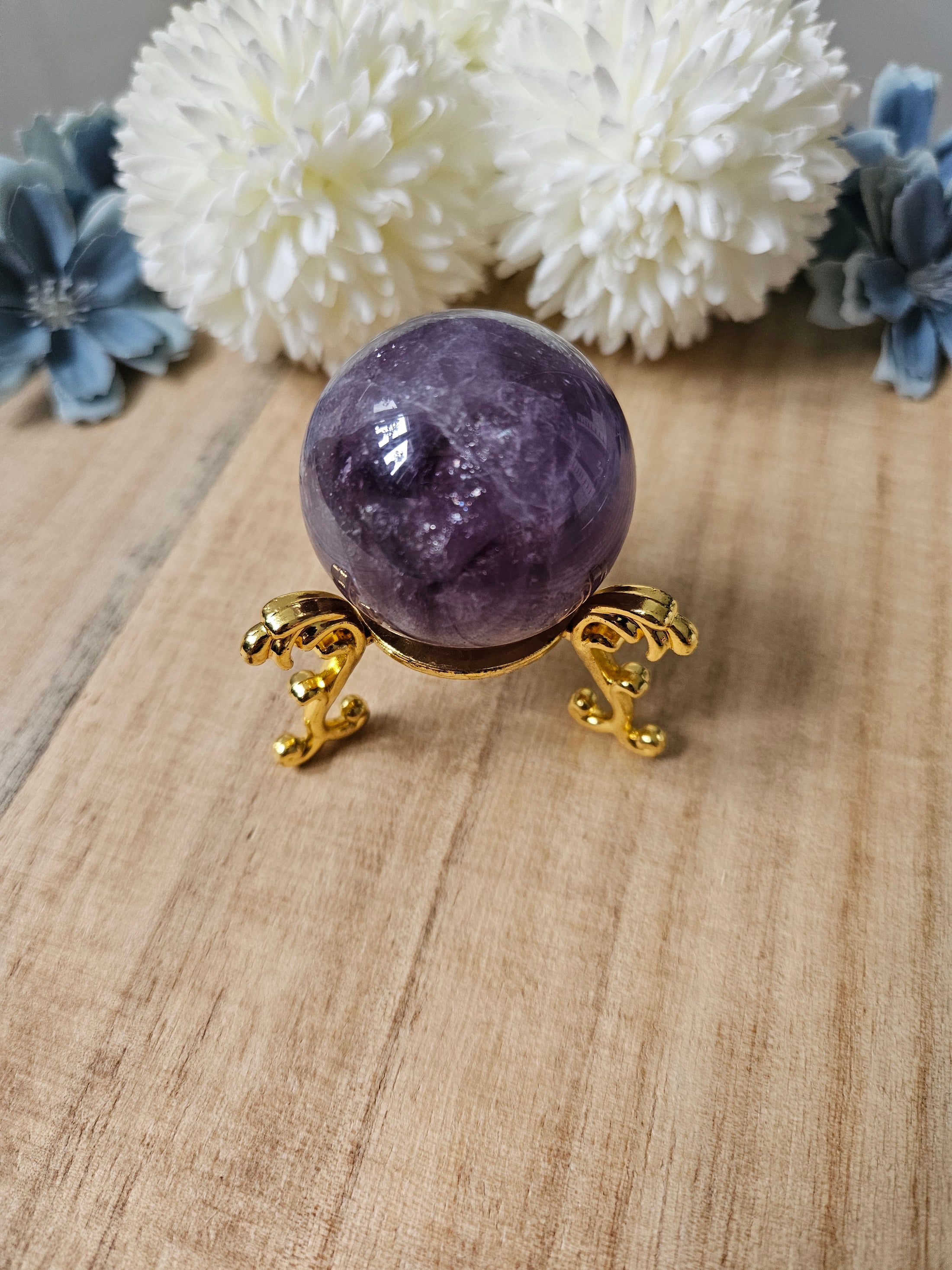 Amethyst Kugel mit Regenbögen (24bib)