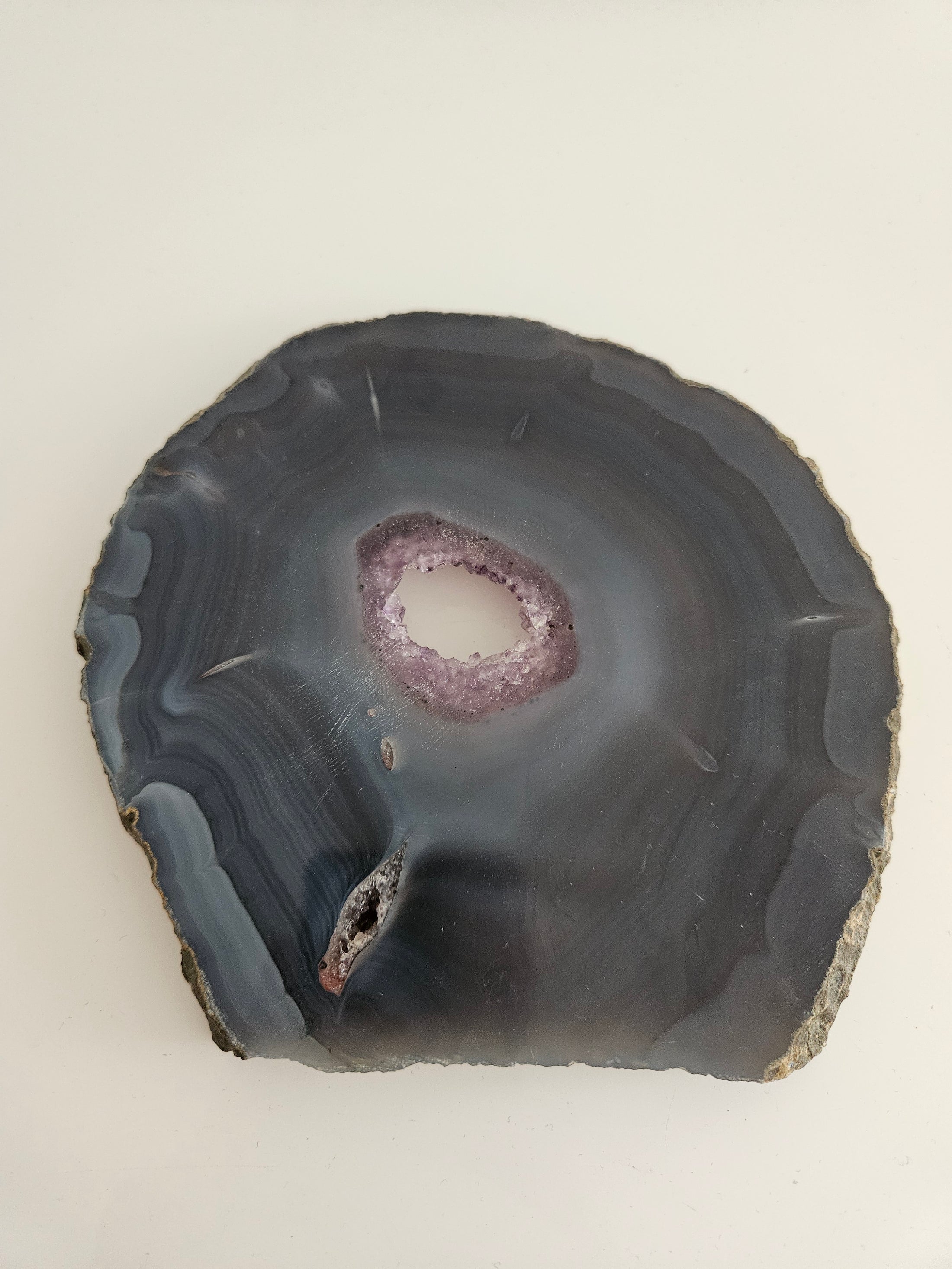 Amethyst Achat Slab mit Ständer (49a)