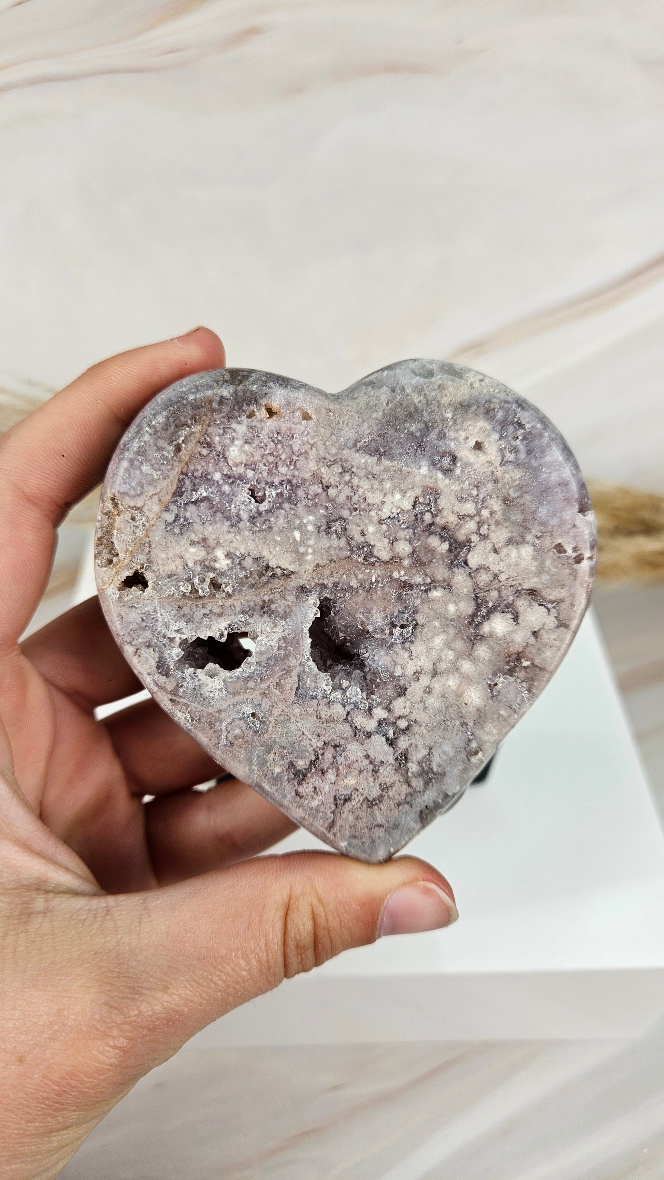Druzy Pink Amethyst Herz (52oo)